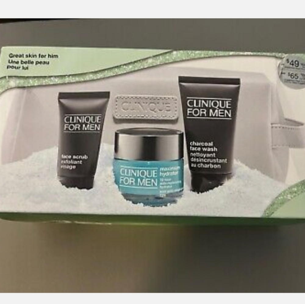 Clinique For Men Skincare Set - NWT WITH MENS CLINIQUE TRAVEL BAG